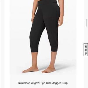 Lululemon align high rise jogger crop
